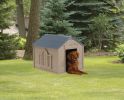 Deluxe Indoor & Outdoor Dog House for Medium/Large Breeds, Tan/Blue